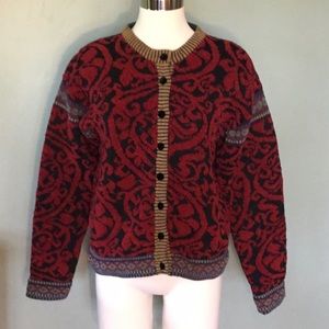 Vintage Maggie White Wool & Chenille Sweater